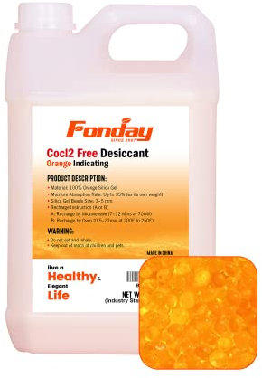 6LBS Fonday Perles déshydratantes en gel de silice de qualité supérieure pour indication de l'humidité Orange à vert (norme industrielle 3-5 mm) – Rechargeable