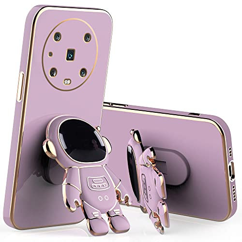 Schutzhülle für Honor Magic 4 Pro, stoßfest, ultradünn, weich, Honor Magic 4 Pro, Schutzhülle aus Silikon, mit Halterung, 3D-Astronaut, niedliches Design für Damen (Violett)