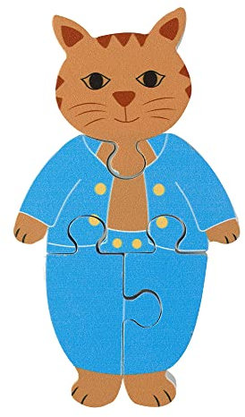 Tom Kitten Toys Mini Wooden Puzzles - My First Puzzles, Jigsaw Puzzle Games - Educational Toys For 1 Year Old + Toddler, Montessori Toys - Official Licensed Peter Rabbit Gifts by Orange Tree Toys