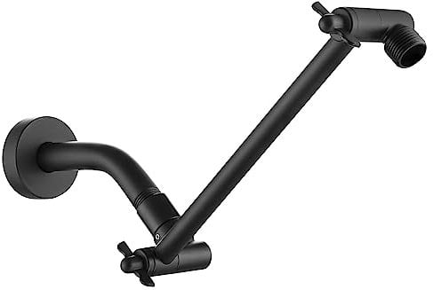 Shower Extension Arm for Rain Showerheads, Angle & Height Adjustable, Universal Connector, Easy to Install - Matte Black, 10 Inch