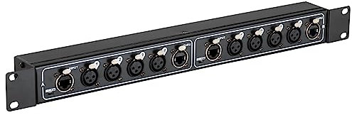 Pronomic NetCore SR-3F Multicore Stagebox Rack 1U F/F Parallel - 4 Canali: 8 prese XLR (femmina) e 2x Ethercon RJ45 - per la trasmissione di segnali analogici o digitali
