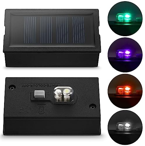 Weewooday 2 Stück Solarleuchten Ersätze 4 x 7 cm LED Solar Deckel Ersatzteile mit Licht Leuchten Ersatzoberteile Solarlampen Solarpanel Solarmodule für Gartenleuchte Gläser Laternen Außen Balkon