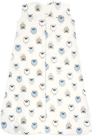 HALO Schlafsack Decke 100% Baumwolle Übergangsschlafsack zum Einwickeln TOG 0.5, schläfrige Schafe, S, 0-6 Monate
