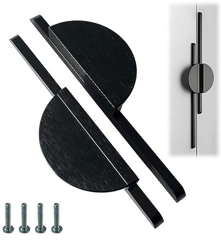 Fayemint 2 Stück Schrankgriffe Halbrunder, Möbelgriffe 160mm lochabstand, Möbelgriffe Schwarz, mit Schrauben, für Küche, Schrank, Kommode, Kleiderschrank