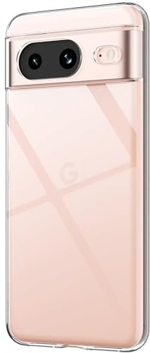 Captor Cover Google Pixel 8, Custodia Trasparente in Silicone Morbido, Anti-Graffio, Protezione Fotocamera, Anti-Ingiallimento, Flessibile e Resistente per Cover Pixel 8 Google