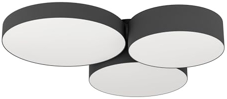 EGLO connect.z Smart Home LED Deckenleuchte Barbano-Z, ZigBee | App und Sprachsteuerung Alexa, warmweiß-kaltweiß, RGB, dimmbare Deckenlampe aus schwarzem Metall und Textil