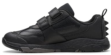 Clarks Lorcam Loop K Childrens Black Leather, 1.5