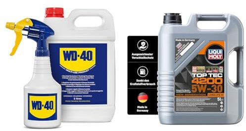 WD-40 Multifunktionsprodukt 5L Kanister Inklusive Zerstäuber & LIQUI MOLY Top Tec 4200 5W-30 New Generation | 5 L | Synthesetechnologie Motoröl | Art.-Nr.: 3707