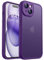 CANSHN Upgrade für iPhone 15 Hülle mit Kameraschutz (TOP Militärschutz) Minimalistische Transluzente Matte Schutzhülle Extrem Haltbarkeit Hülle iPhone 15 Case Stoßfest, Dunkelviolett