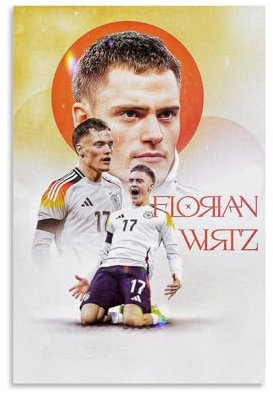 QEWSAR Florian Wirtz Fußballstar-Poster, Kunstwerke, Leinwand, ästhetische Wandkunstdrucke, Heimdekoration, moderne Dekoration, 30 x 45 cm