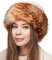 Futrzane Classic Mütze mit Fellrand - Pelzmütze Damen - Fell Pelz Russenmütze (L, Beige - Orange Classic)