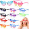 Jwogngls 12 Paar Herz Sonnenbrille, Transparente Bonbonfarbe Herzbrille, Hippie Partybrillen für Geburtstagsfeier