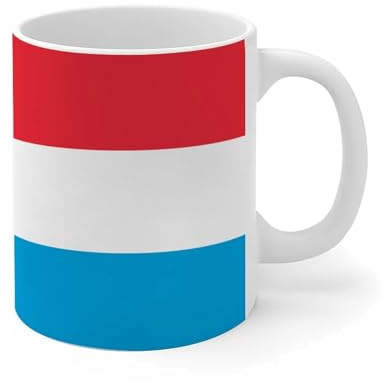 Wodevor Lustige Tasse Luxemburg Kaffeetasse Staatsflagge Reise Ermutigung Keramikbecher Mock Up Geschenke für Männer Ihn Kollegen Tante 325 ml Weiß