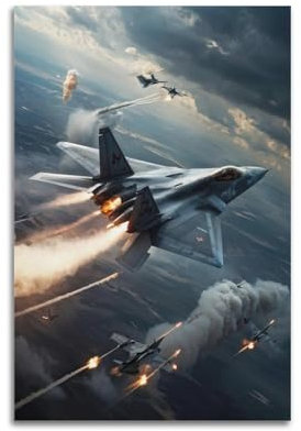 F-22 Raptor-Kampfflugzeug-Poster, dekoratives Gemälde, Leinwandbild, 40 x 60 cm