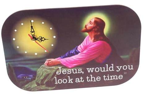 Alipis Leise Quadratische Wanduhr Mit Jesus- Islamische Gebetsuhr Mit Flippige Wanddekoration Für Wohnzimmer