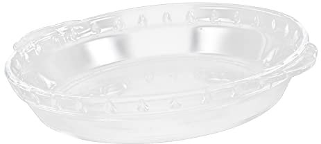 Ciieeo Fuente De Vidrio Redonda Para Tartas Asas Laterales Para Hornear Para Casa