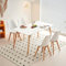 H.J WeDoo Esszimmergruppe Esstisch mit 4 Stühlen Essgrupp, Rechteckig Küchentisch und 4er Set Esszimmerstühle Sitzgruppe für Wohnzimmer Küche Büro(140x80cm Tisch+4 Weiß Stühle)