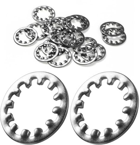 FOMGIIN 50 Pezzi M10 x 18mm Rondelle di Fissaggio con Dente Interno, Rondelle Seghettate in Acciaio Inossidabile 304, Rondella Interne di Bloccaggio Denti a Stella, Rondella di Sicurezza