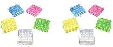 Tityvirnix 2 set Plastic Battery Case Storage Box AA/AAA Battery Clear Box Container Organizer Case - Random Color Type 06