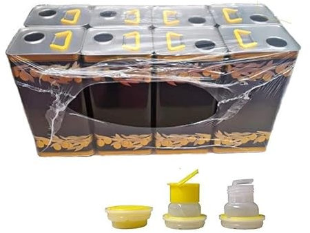 mille idee 8 Latta Lattina in Metallo per Trasporto Olio Contenitore 3 Litri con Maniglia in Plastica Extraforte Antiruggine con Tappo autosigillante