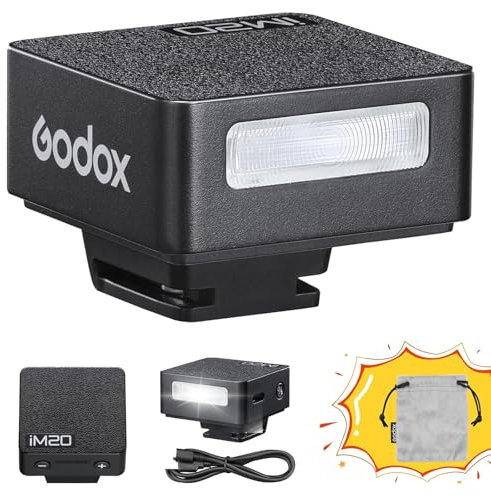Godox Im20 Mini Flash De Poche pour Appareil Photo Fuji, Canon, Nikon, Sony, Olympus, Panasonic, Recharge De Type C, Godox Im20