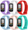 CHULN 6 Pezzis Silicone Cinturini Compatibile con Xiaomi Smart Band 9 Active/Redmi Smart Band 3, Regolabile Sportivo Cinturino di Ricambio per Xiaomi Smart Band 9 Active.(No host)