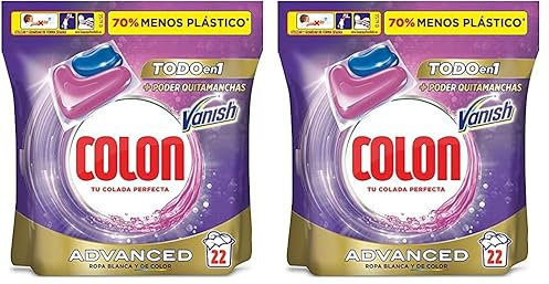 Colon Detergente Capsulas, Azul, 22 Unidad (Paquete de 2)
