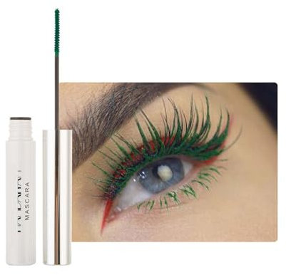 Ultra Fine Waterproof Mascara Wimperntusche Lange Wimpern,Wasserfest Feiner Pinsel Grün Wimpern,Long-lasting Green Mascara Cream Wimperntusche mit Silk Fiber,Nicht klumpender (07 Grün, Fine)
