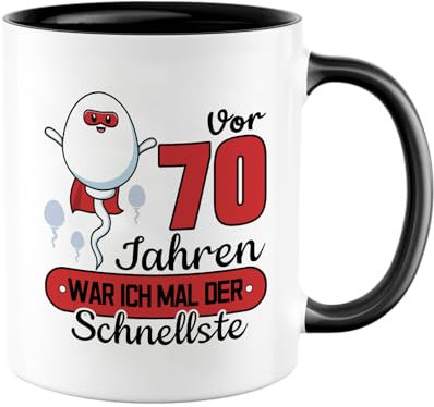 Tasse 70. Geburtstag Mann, Geschenke zum 70. Geburtstag für Männer, Geburtstagsgeschenk Kaffeetasse aus Porzellan 350 ml, Lustig Becher Geschenk für Vater Ehemann Freund, Geschenk zum Vatertag
