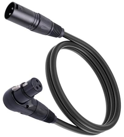 KIMISS XLR Microphone Extension Cable Adapter, 90 Degree XLR Female to Straight XLR Male for Studio, Live Sound Equipment