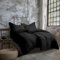 Komfortec Bettwäsche 135x200 4teilig Bettwäsche-Sets 2 Bettbezüge 135x200 cm + 2 Kissenbezüge 80x80 cm, Schwarz mit Reißverschluss