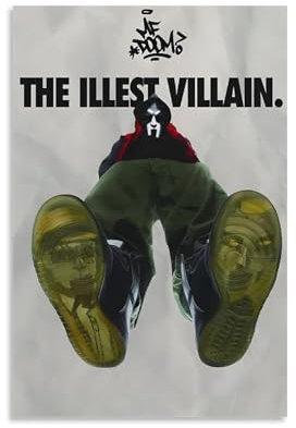 Wfhbcnhg MF DOOM Poster, Hip-Hop-Sänger, Poster, Leinwanddruck, ästhetische Wandkunst, moderne Heimdekoration für Schlafzimmer, Wohnzimmer, 40 x 60 cm, ungerahmter Stil
