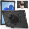 Compatible with Microsoft Surface Pro 4/5/6/7/7+ Case,Heavy Duty Full-Body Shockproof Cover W 360 Rotating Stand & Hand Strap Compatible with Type Cover Keyboard (Black)