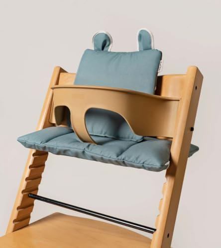 BCN ® - Set mit 3 Kissen, anpassbar, wasserdicht, für Stokke Tripp Trapp ® Hochstuhl, extra weiche Baumwolle (OLD GREEN)