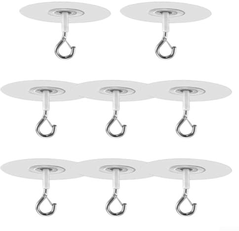 JGmotorfi Ganci da soffitto resistenti, 8 pezzi, resistenti al vento, sicuri per appendere piante e decorazioni