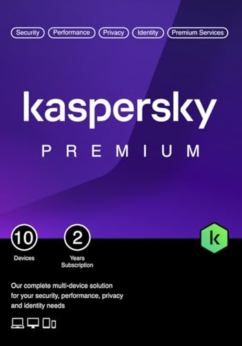 Kaspersky Premium Total Security 2026 | 10 Devices | 2 Years | Anti-Phishing and Firewall | Unlimited VPN | Password | Parental Controls | 24/7 Support | PC/Mac/Mobile | Activation Code by Post