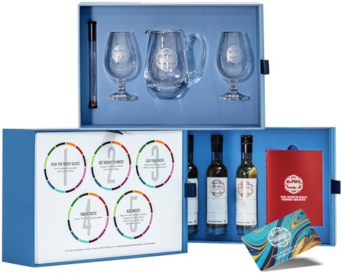 Scotch Malt Whisky Society Tasting Kit - 3 x 100ml Single Malt Whiskies | Includes 1-Year Exclusive SMWS Membership, 3 x 100ml Single Malt Scotch Whiskies, 2 Glasses, Water Jug & Pipette