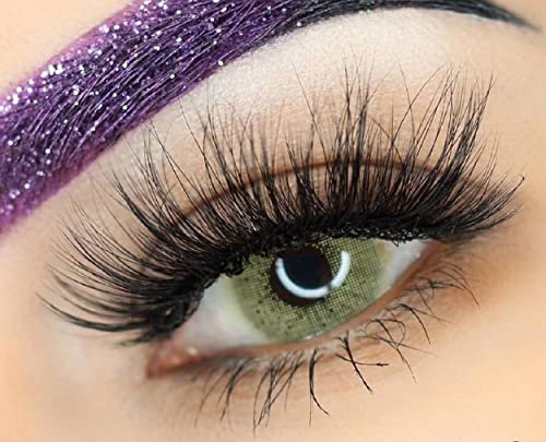 Fresnes - Lenti a contatto colorate Icy Green 1 tonalità Avizor soluzione multifunzione per lenti da 10 ml, kit di conservazione con pinza e applicatore inclusi 12 mesi senza correzione