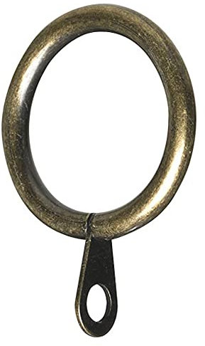 Merriway BH05375 Curtain Drapery Pole Rod Ring Fixed Eye Brass Antique Inner Dimension 25mm - 24 Count (Pack of 1)