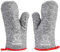 Backefix 29x20 cm Ofenhandschuh Paar mit Antislip Silikonverzierung, König* der Backofenhandschuhe hitzebeständig vom Qualitätshersteller | Topfhandschuhe, Kochhandschuhe, Backhandschuhe, grau