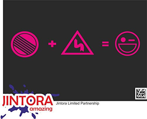 JINTORA Adesivo per auto - Curves Freak - No Limit - Speed Junkie - 210x44 mm - JDM - Die cut - Auto - finestra - laptop - Tuning - rosa