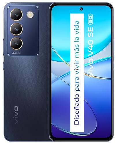 VIVO V40 SE 5G Smartphone, Móvil Android de 8 GB + 256 GB, Pantalla AMOLED de 6,67 y 120 Hz, Cámara Triple de 50 MP, Batería de 5000mAh, Teléfono móvil Dual SIM, Negro