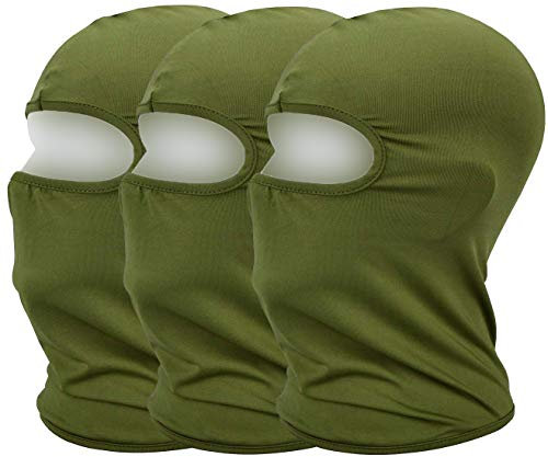 MAYOUTH Sturmhaube Balaclava UV Schutz Gesichtsmasken für Radfahren Outdoor Sports Vollgesichtsmaske Breath (Grün 3er Pack)