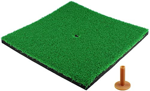 CRESTGOLF Tappetini da golf da golf per interni/esterni SBR Tappeti da golf con supporto a T in gomma per esercitazione sul campo pratica, uso in cortile - Verde, 12 x 12 pollici (long grass)