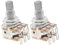 Musiclily Pro Aluminium Mini Metric Sized Blend Pots MN250K Dual Balance Potentiometers with Center Detent for Guitar (Set of 2)