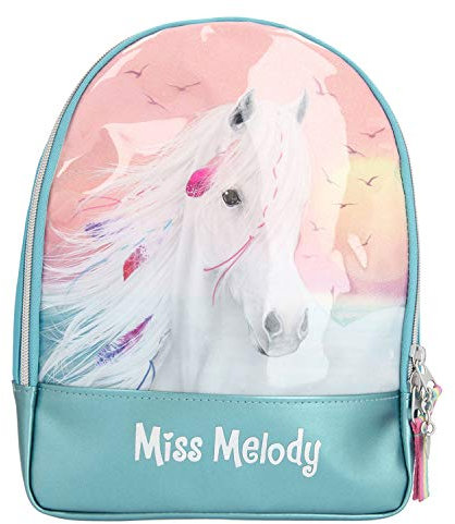 Depesche 11438 Miss Melody - Rucksack mit traumhaftem Pferde-Motiv, ca. 28 x 22 x 9,5 cm groß, mit geräumigem Hauptfach und Innentasche, Träger längenverstellbar