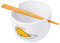 Silver Buffalo Sanrio Gudetama Nissin Top Ramen Ceramic Ramen Bowl with Chopsticks, 20oz