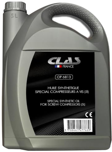 Bidon 5L d'huile synthétique spéciale compresseurs à vis - OP 6813 - CLAS Equipements