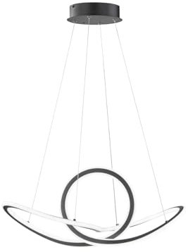 WOFI Pendelleuchte Madison 1 Flg Schwarz H: 150 cm x B: 29 cm x L: 73 cm 5500K dimmbar