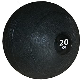 Tex idea Medizinball 20 KG Slam Ball Griffige Oberfläche Gewichtsball Fitnessball Gummi Workout Schwarz
